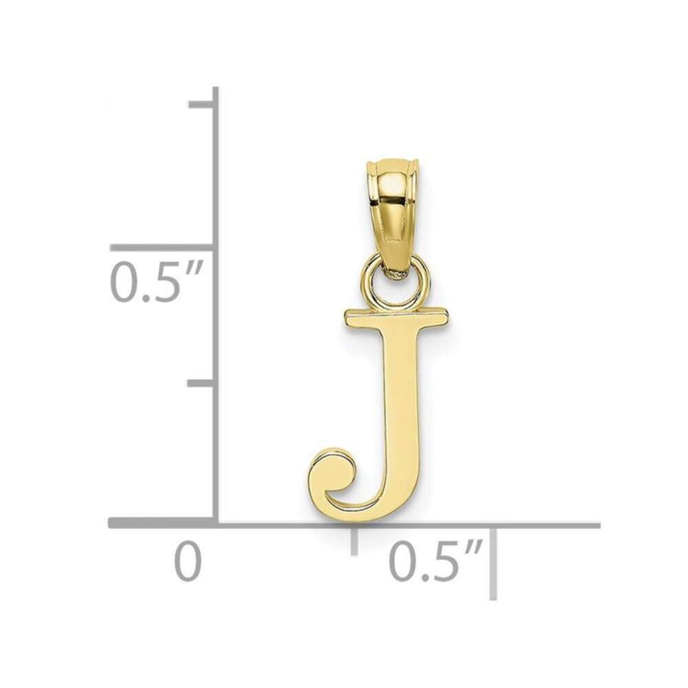 10k Yellow Gold Polished J Block Initial Charm - image 8